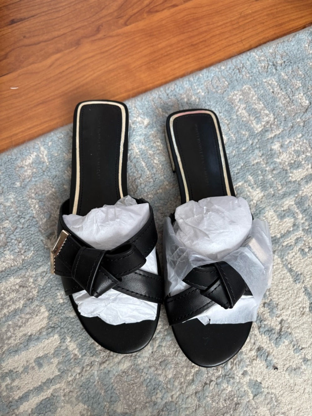 White House Black Market Black Sandal Size 7